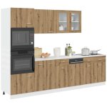 Vidaxl - ensemble de 7 meubles de cuisine 'lyon' en chne artisanal