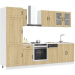 Vidaxl ensemble de 8 meubles de cuisine  lucca  en ch�ne sonoma