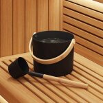 Vidaxl ensemble d'accessoires de sauna 2 pcs noir