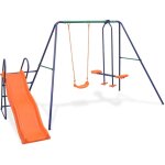 Vidaxl ensemble de balançoire avec toboggan et 3 sièges orange Vidaxl ensemble de balançoire avec toboggan et 3 sièges orange