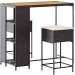 Ensemble de bar de jardin 3 pcs avec coussins noir poly rotin vidaxl