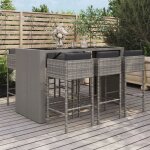 Vidaxl - ensemble de bar de jardin 7 pcs avec coussins gris poly rotin Vidaxl - ensemble de bar de jardin 7 pcs avec coussins gris poly rotin