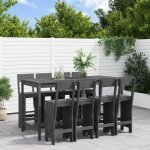 Vidaxl - ensemble de bar de jardin 9 pcs gris bois de pin massif