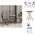 Ensemble de bistro mosaque terre cuite blanc fer et cramique - ensemble de bistro - mobilier de jardin ...
