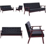 Vidaxl - ensemble de canap�s 2 pcs noir similicuir - canap� cuir artificiel - canap� moderne - ensemble ...