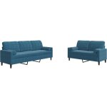 Vidaxl - ensemble de canapés 2pcs et coussins et traversins bleu velours Vidaxl - ensemble de canapés 2pcs et coussins et traversins bleu velours