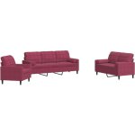 Vidaxl - ensemble de canaps 3 pcs avec coussins et traversins velours