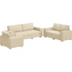 Vidaxl - ensemble de canapés 3 pcs crème 220 x 78 x 84 cm tissu Vidaxl - ensemble de canapés 3 pcs crème 220 x 78 x 84 cm tissu