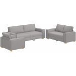 Vidaxl - ensemble de canapés 3 pcs gris 220 x 78 x 84 cm tissu Vidaxl - ensemble de canapés 3 pcs gris 220 x 78 x 84 cm tissu