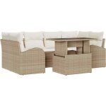 Vidaxl - ensemble de canapé de jardin 7 pcs beige poly rotin Vidaxl - ensemble de canapé de jardin 7 pcs beige poly rotin