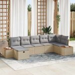 Vidaxl - ensemble de canap� de jardin 7 pcs beige poly rotin