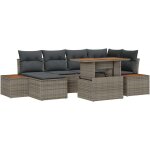 Vidaxl - ensemble de canapé de jardin 7 pcs gris poly rotin Vidaxl - ensemble de canapé de jardin 7 pcs gris poly rotin