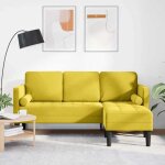 Vidaxl ensemble de canap�s jaune 173 x 131 x 67 cm velours