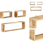 Vidaxl - ensemble d'�tag�re cube 3 pcs bois solide de manguier - �tag�res murales - �tag�res cube - meuble ...