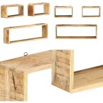 Vidaxl - ensemble d'tagre cube 3 pcs bois solide de manguier - tagres murales - tagres cube - meuble ...