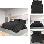Ensemble de housse de couette noir 260x220 cm coton - housses de couette - literie - drap housse - coton ... Ensemble de housse de couette noir 260x220 cm coton - housses de couette - literie - drap housse - coton ...