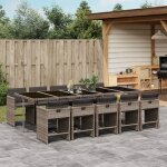Vidaxl - ensemble à manger de jardin 11pcs avec coussins gris poly rotin Vidaxl - ensemble à manger de jardin 11pcs avec coussins gris poly rotin