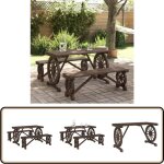 Ensemble  manger de jardin 3 pcs bois de sapin massif - meubles de jardin - salon de jardin - set de ...