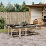 Vidaxl - ensemble � manger de jardin et coussins 11 pcs m�lange beige