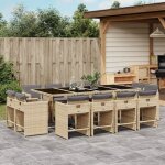 Vidaxl - ensemble � manger de jardin coussins 13 pcs m�lange beige rotin
