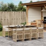 Vidaxl ensemble à manger de jardin et coussins 9 pcs beige poly rotin Vidaxl ensemble à manger de jardin et coussins 9 pcs beige poly rotin