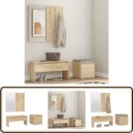 Ensemble de meubles de couloir chêne sonoma bois d'ingénierie - meuble d'entrée - banc coffre - rangements ... Ensemble de meubles de couloir chêne sonoma bois d'ingénierie - meuble d'entrée - banc coffre - rangements ...