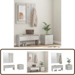 Ensemble de meubles de couloir gris béton bois d'ingénierie - banc entrée - meuble hall - mobilier salle ... Ensemble de meubles de couloir gris béton bois d'ingénierie - banc entrée - meuble hall - mobilier salle ...
