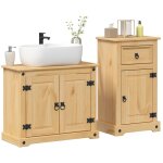 Vidaxl ensemble de meubles salle de bain 2 pcs corona bois pin massif