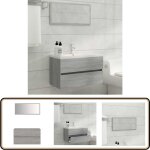 Vidaxl - ensemble de meubles de salle de bain 2 pcs sonoma gris - meuble de salle de bain - armoire de ... Vidaxl - ensemble de meubles de salle de bain 2 pcs sonoma gris - meuble de salle de bain - armoire de ...