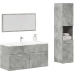 Vidaxl ? ensemble de meubles de salle de bain 3 pcs ? armoire d'�vier 90x38. 5x46 cm ? armoire 30x30x130 ...