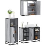 Vidaxl - ensemble de meubles de salle de bain 3 pcs sonoma gris Vidaxl - ensemble de meubles de salle de bain 3 pcs sonoma gris