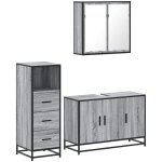 Vidaxl - ensemble de meubles de salle de bain 3 pcs sonoma gris Vidaxl - ensemble de meubles de salle de bain 3 pcs sonoma gris