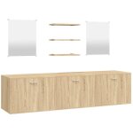 Ensemble de meubles salle de bain 6 pcs chêne bois d'ingénierie vidaxl Ensemble de meubles salle de bain 6 pcs chêne bois d'ingénierie vidaxl