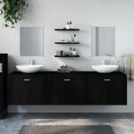 Vidaxl - ensemble de meubles salle de bain 6 pcs noir bois d'ingénierie Vidaxl - ensemble de meubles salle de bain 6 pcs noir bois d'ingénierie