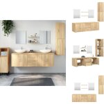Vidaxl - ensemble de meubles salle de bain 7 pcs ch�ne bois d'ing�nierie - meuble de salle de bain - ...