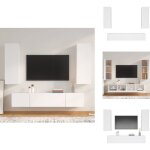 Vidaxl - ensemble de meubles tv 4 pcs blanc bois d'ingénierie - meuble tv - meuble téléviseur - Étagère ... Vidaxl - ensemble de meubles tv 4 pcs blanc bois d'ingénierie - meuble tv - meuble téléviseur - Étagère ...