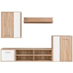 Vidaxl - ensemble meuble tv 5 pcs blanc et chne sonoma 221 x 30 x 80 cm
