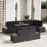 Vidaxl ensemble de salle � manger pour jardin 9 pcs noir et marron