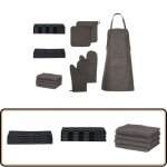 Ensemble de serviettes et gants de four porte - pots 15 pcs noir - ensemble de serviettes - serviettes ... Ensemble de serviettes et gants de four porte - pots 15 pcs noir - ensemble de serviettes - serviettes ...