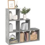 Vidaxl �tag�re s�paratrice de pi�ce � 3 niveaux gris b�ton 99x29x99 cm