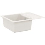 Vidaxl �vier blanc 620 x 500 mm 80% quartz et 20% r�sine