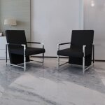 Fauteuils lot de 2 avec cadre chromé noir similicuir vidaxl Fauteuils lot de 2 avec cadre chromé noir similicuir vidaxl