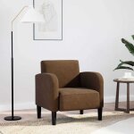 Vidaxl ? fauteuil cabriolet marron similicuir ? accoudoirs en contreplaqu� ? largeur 54 cm ? confort ...