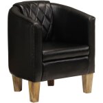 Fauteuil cabriolet noir cuir vritable vidaxl293422