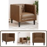 Fauteuil chesterfield marron similicuir daim - vidaxl