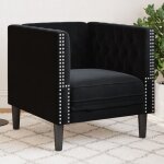 Vidaxl - fauteuil chesterfield noir velours