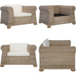 Vidaxl - fauteuil avec coussins rotin naturel - fauteuil rotin - fauteuil design - fauteuil intrieur ...