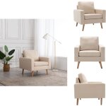 Fauteuil crme tissu - chaise longue - fauteuil confort - mobilier salon - meuble tendance - dcoration ...
