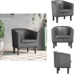 Fauteuil gris similicuir - fauteuil cabriolet - fauteuils cabriolet - fauteuil - chaise de chambre  ...