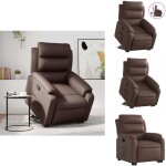 Vidaxl - fauteuil inclinable marron similicuir - fauteuil - fauteuils - fauteuil releveur inclinable ...